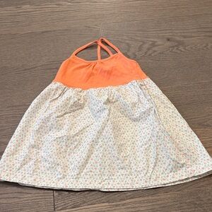 Orange and White Kids Casual Dress